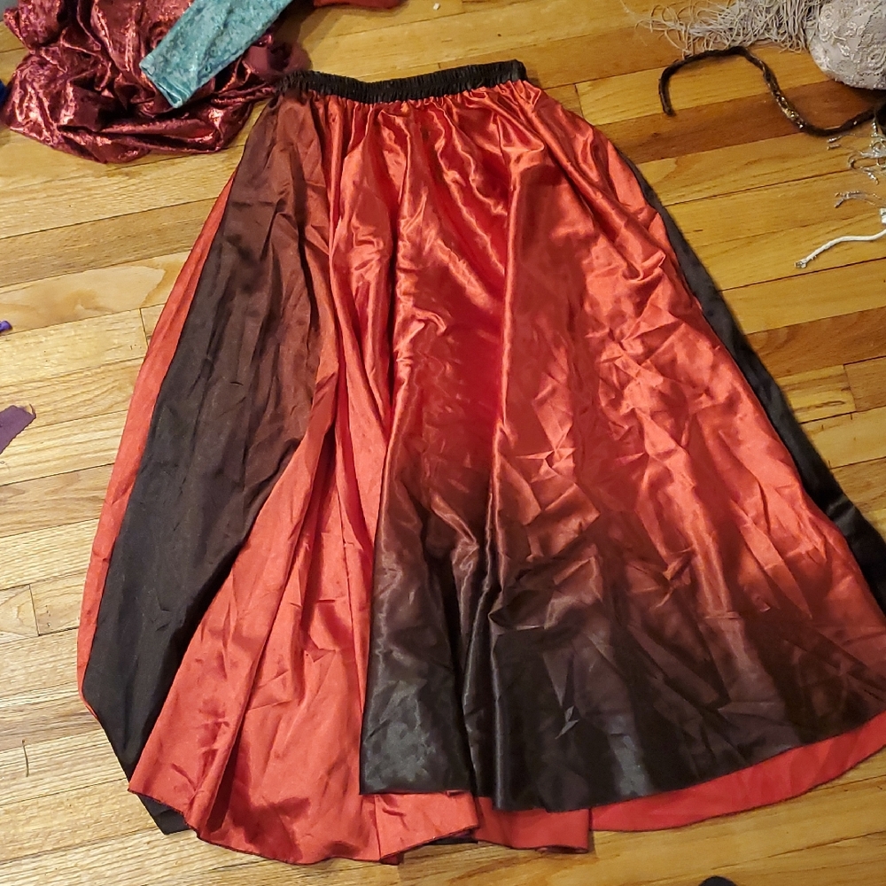 Red and black belly dance skirt